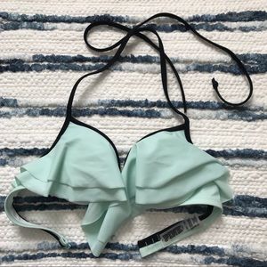 Pink Victoria Secret Blue Bikini Flounce Top